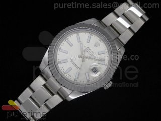 DateJust II SS Silver Stick Dial Oyster A2836