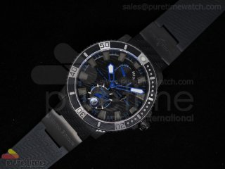 Maxi Marine Diver Monaco 2010 PVD Black Dial Rubber Strap A23J