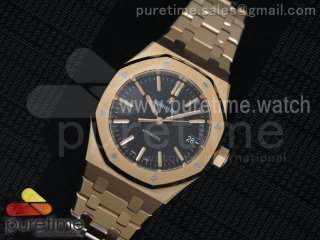 Royal Oak 37mm 15450 RG JF 1:1 Best Edition Black Dial on RG Bracelet A3120