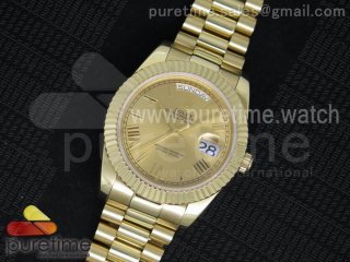 Day Date II YG Yellow Gold Dial Roman Numerals Markers on YG Bracelet A3255