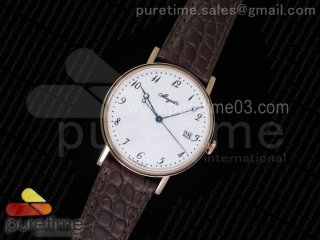 Classique Auto 5177 RG MK 1:1 Best Edition White Dial on Brown Leather Strap MIYOTA 9015