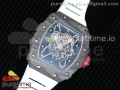 RM035-02 Rafael Nadal Forge Carbon Titanium Case KVF Best Edition Skeleton Dial Red on White Rubber Strap MIYOTA8215 V2