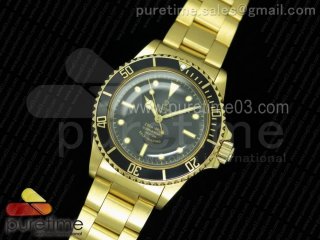 Vintage Tudor Rose Submariner No Date YG Black Dial on YG Bracelet A2836