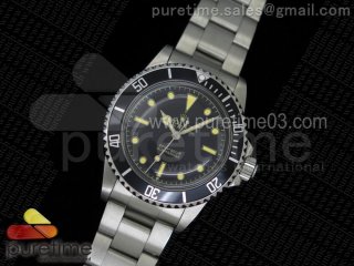 Vintage No Date Submariner Yellow Markers Black Dial on SS Bracelet A23J