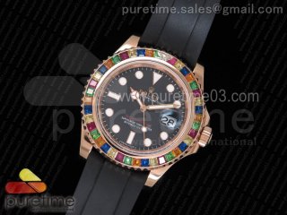 Yacht-Master 40 116695SATS Noob 1:1 Best Edition on Black Rubber Strap A2836 (Free Extra Strap)