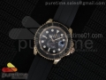 Yacht-Master 116655 RG Black Dial on Black Rubber Strap A2824