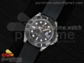 Yacht-Master 116655 SS Black Dial on Black Rubber Strap A23J