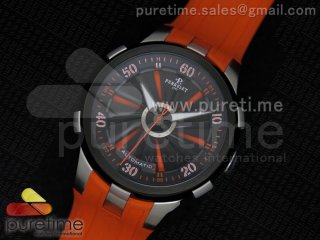 Turbine 44mm SS Black/Orange Rotating Dial on Orange Rubber Strap A23J