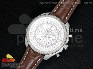 Bentley Special Edition Chrono SS White Dial on Brown Leather Strap A7750