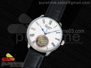 Senator Meissen Tourbillon SS White Dial on Black Leather Strap