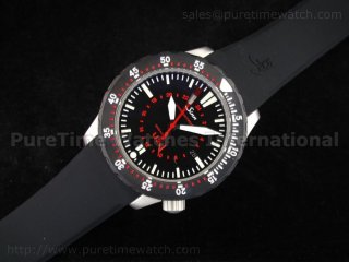 U2 GMT SS/PVD Black Dial on Rubber Strap