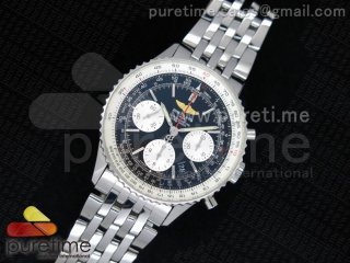 Navitimer 01 1:1 SS Black Dial on SS Bracelet A7750