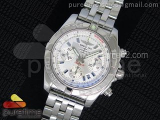 Chronomat B01 Chrono SS White Dial White Inner Bezel on SS Bracelet A7750