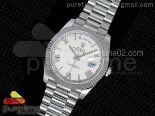 Day-Date II 228239 SS 1:1 Best Edition White Textured Dial on SS Bracelet A3255