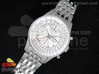 Datora Montbrillant Chrono SS JF 1:1 Best Edition White Dial on SS Bracelet A7751