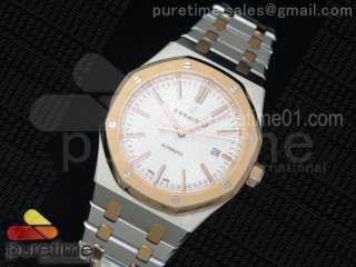 Royal Oak 41mm 15400 RG Bezel JF 1:1 Best Edition Silver Dial on SS/RG Bracelet A3120