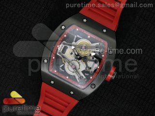 RM038 PVD Red Inner Bezel Skeleton Dial on Red Rubber Strap Jap Quartz