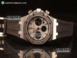 Royal Oak Chronograph White Dial With Blue Sub Dial Strap Swiss Valjoux 7750 26331ST.OO.1220ST.01