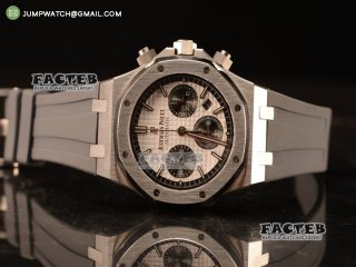 Royal Oak Chronograph White Dial With Black Sub Dial Strap Swiss Valjoux 7750 26331ST.OO.1220ST.03