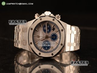 Royal Oak Chrono 316L Solid Steel White Blue SubDial 7750 Automatic 26331OR.OO.1220OR.01