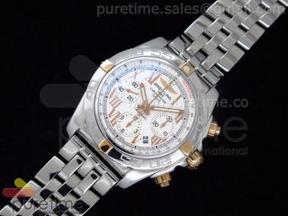 Chronomat B01 V1 SS/RG White Dial Roman Markers on Bracelet A7750