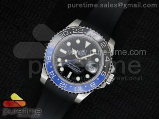 GMT-Master II 116710BLNR Noob New Black/Blue Ceramic Bezel on Black Rubber Strap A2836