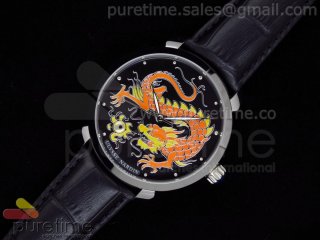 Kremlin Set Classico Dragon SS Black Dial on Black Leather Strap A21J