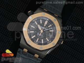 Royal Oak Offshore Diver QEII CUP 2014 JF Best Edition on Gray Leather Strap A3120 V2