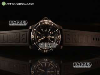 Breitling SuperOcean 2824 Auto Black PVD Case with Black Dial and Black Rubber Strap - 1:1 Origianl (GF)