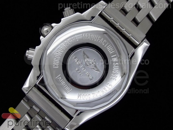 Chronomat B01 GMT SS Graphite Dial Diamond Bezel on Bracelet A7750