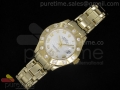 DateJust 35mm YG White Dial Diamond Bezel on YG Bracelet