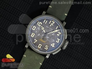 Heritage Pilot Ton-up Aged SS Case V6F 1:1 Best Edition on Green Nubuck Strap A7750