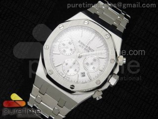 Royal Oak Chronograph SS Silver Textured Dial on SS Bracelet A7750