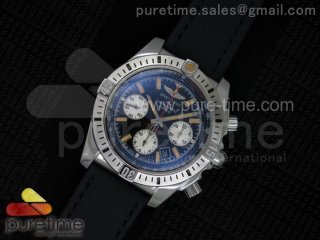 Chronomat B01 SS Black Dial White Subdials on Black Nylon Strap A7750