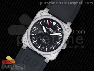 BR 03-92 Horograph Black Dial on Black Rubber Strap MIYOTA 9015