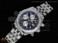 Chronomat Evolution SS Diamonds Bezel Black/White Dial on SS Bracelet A7750