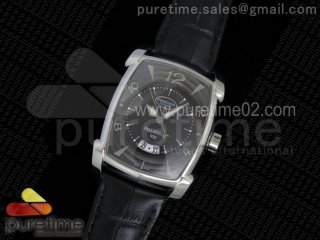 Kalpa Grande Big Seconds Hand SS Black Dial on Black Leather Strap A331