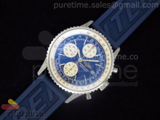 Navitimer Fighters Special Edition SS Blue Dial on Blue Rubber Strap A7750