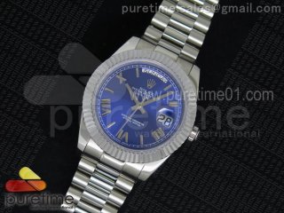 Day Date II SS Deep Blue Dial on SS President Style Bracelet A3255