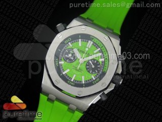 Royal Oak Offshore Diver Chronograph Green JF 1:1 Best Edition on Green Rubber Strap A3126 V2 (Free XS Strap)