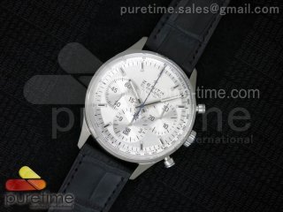 El Primero Chrono SS AXF Silver Dial on Black Leather Strap A7750