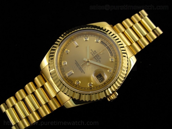 Day-Date II Yellow Gold Gold Diamond Dial A3156 Best Edition