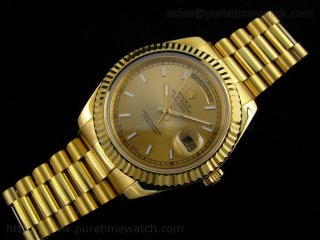 Day-Date II Yellow Gold Gold Stick Dial A3156 Best Edition