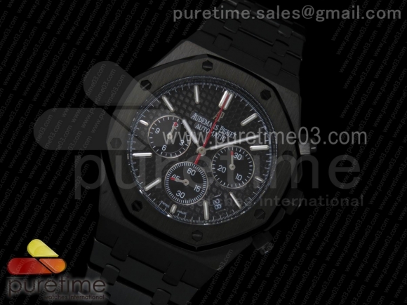 Royal Oak Chronograph PVD All Black Black Dial on PVD Bracelet Jap Quartz