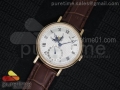 Classique RG Moonphase White Textured Dial on Brown Leather Strap MIYOTA9015