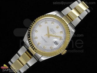 Date Just II 41mm SS/YG White Dial Diamond Marker SS/YG Oyster Bracelet