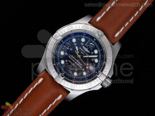 SuperOcean Steelfish H-Maker SuperLumed Black Dial on Brown Leather Strap ETA2836