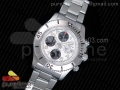 SuperOcean SteelFish Chronograph SS White/Black Dial on SS Bracelet A7750