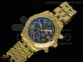 Chronomat Evolution Chrono YG Black Dial Roman Markers on YG Bracelet A7750