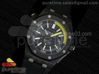 Royal Oak Offshore Diver Forged Carbon 1:1 V6F Best Edition on Rubber Strap A23J